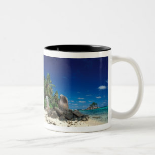 Caneca De Café Em Dois Tons Seychelles, Ilha de Mahe, Praia de Anse Royale.
