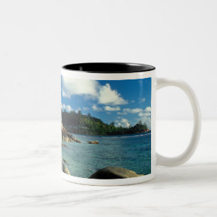 Caneca De Café Em Dois Tons Seychelles, Ilha de Mahe, Praia de Anse Royale. 3
