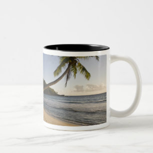 Caneca De Café Em Dois Tons Seychelles, Ilha de Mahe, praia de Anse Takamaka,