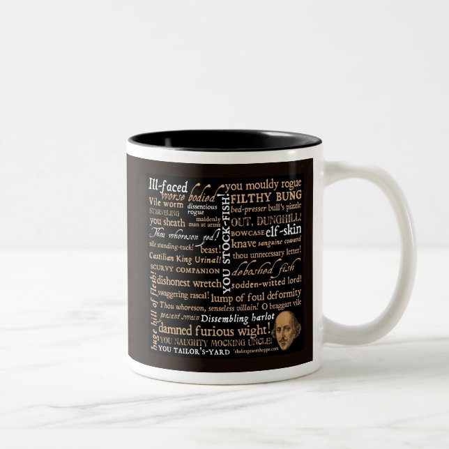 Caneca De Café Em Dois Tons Shakespeare insulta a coleção (Direita)