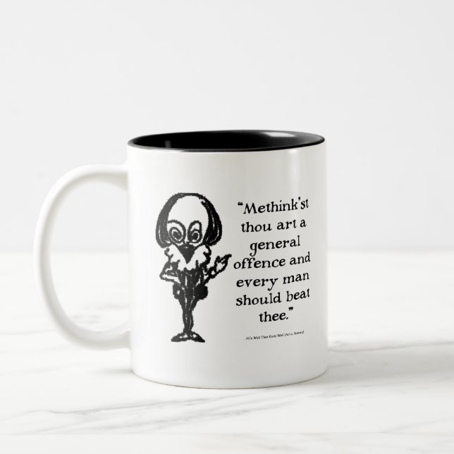 Caneca De Café Em Dois Tons Shakespeare Insultas Alls Bem (Esquerda)