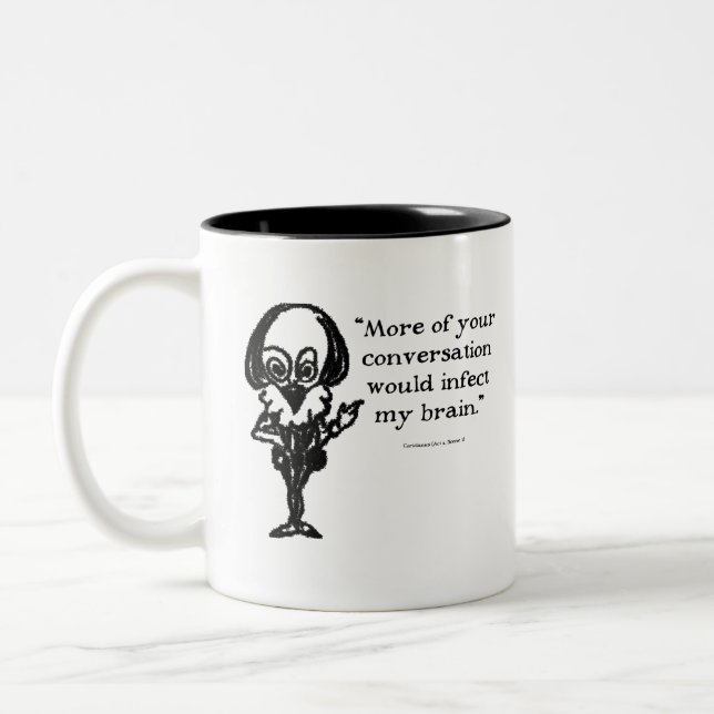 Caneca De Café Em Dois Tons Shakespeare Insultos Coriolinus (Esquerda)