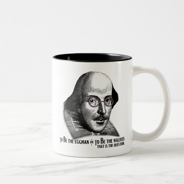 Caneca De Café Em Dois Tons Shakespeare Lennon II (Direita)