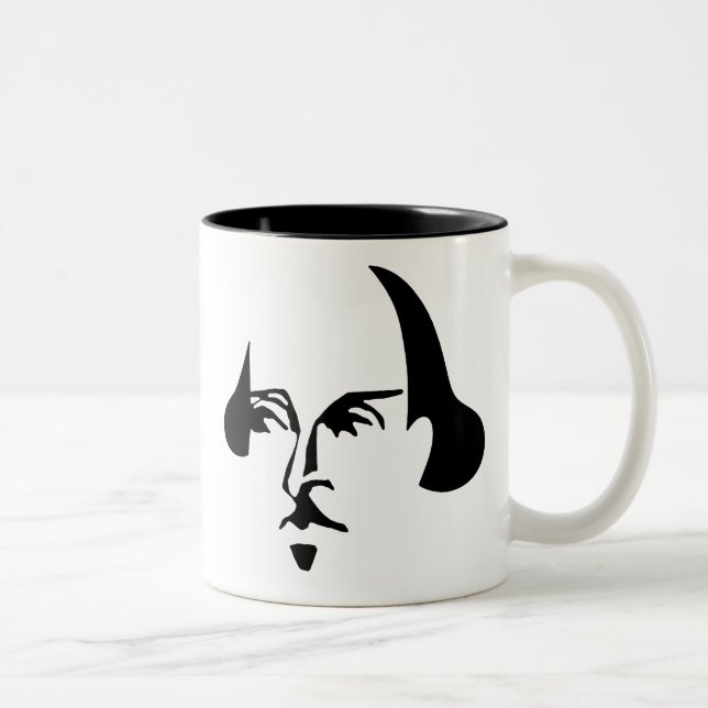 Caneca De Café Em Dois Tons Shakespeare simples (Direita)