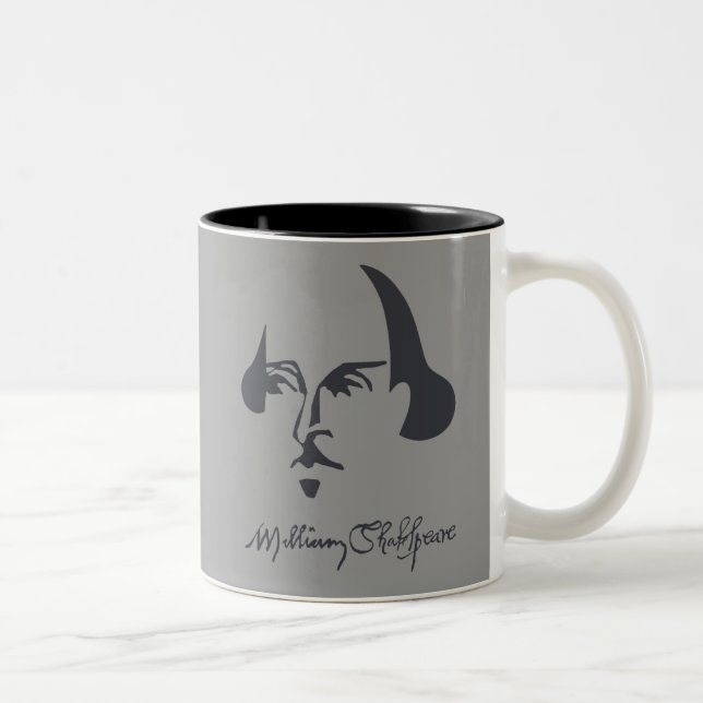 Caneca De Café Em Dois Tons Shakespeare simples com assinatura (Direita)