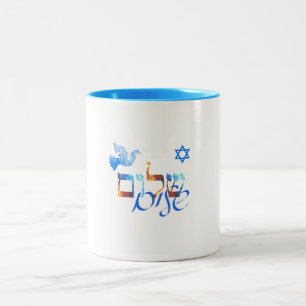 Caneca De Café Em Dois Tons Shalom - Paz
