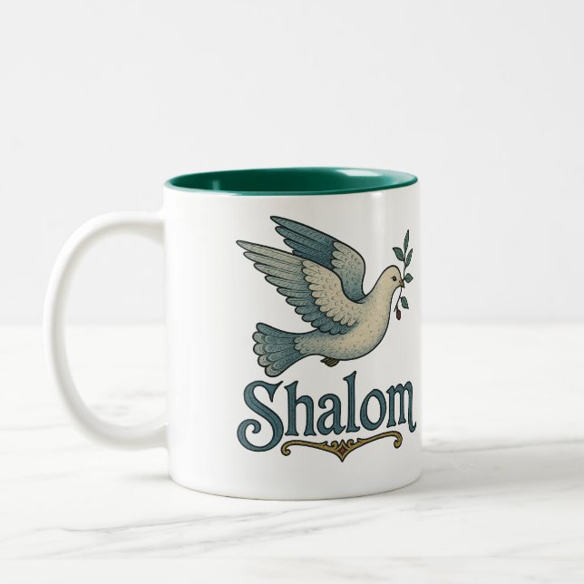 Caneca De Café Em Dois Tons Shalom Pombo Paz Terra (Esquerda)