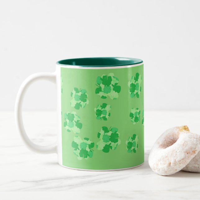 Caneca De Café Em Dois Tons Shamrocks Green Mugs (Com Donut)