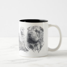Caneca De Café Em Dois Tons Shar Pei Chinês