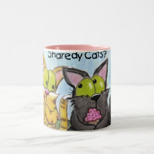 Caneca De Café Em Dois Tons Sharedy Cats - Bobo e Tig