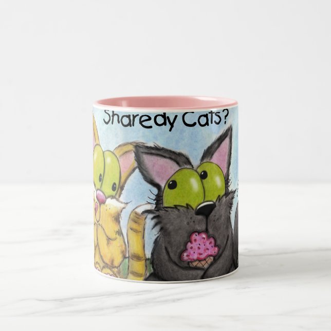 Caneca De Café Em Dois Tons Sharedy Cats - Bobo e Tig (Centro)
