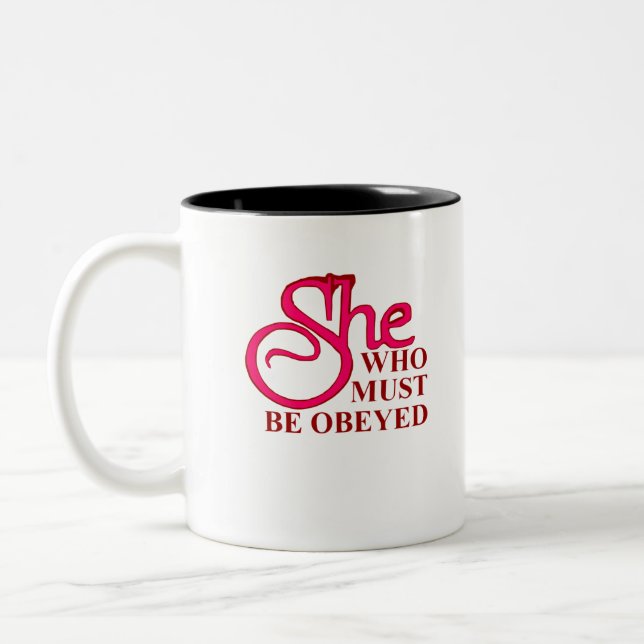 Caneca De Café Em Dois Tons She Who Must Be Obeyed (Esquerda)