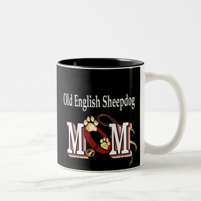 Caneca De Café Em Dois Tons Sheepdog Mãe Mug (Direita)