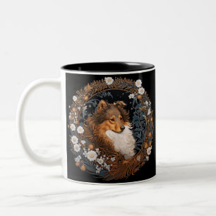 Caneca De Café Em Dois Tons Sheltie