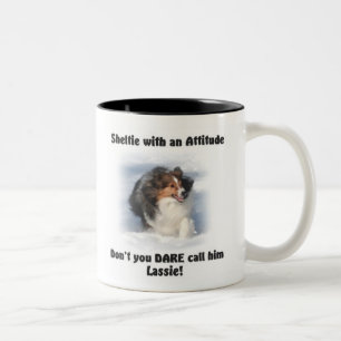 Caneca De Café Em Dois Tons Sheltie Attitude Mug