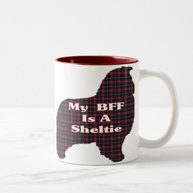 Caneca De Café Em Dois Tons Sheltie BFF Gifts (Direita)