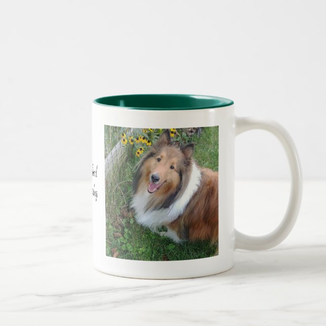 Caneca De Café Em Dois Tons Sheltie com Flowers Mug (Direita)
