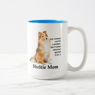 Caneca De Café Em Dois Tons Sheltie Mãe Mug