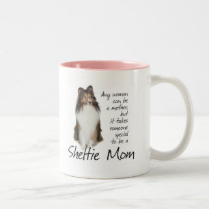 Caneca De Café Em Dois Tons Sheltie Mãe Mug