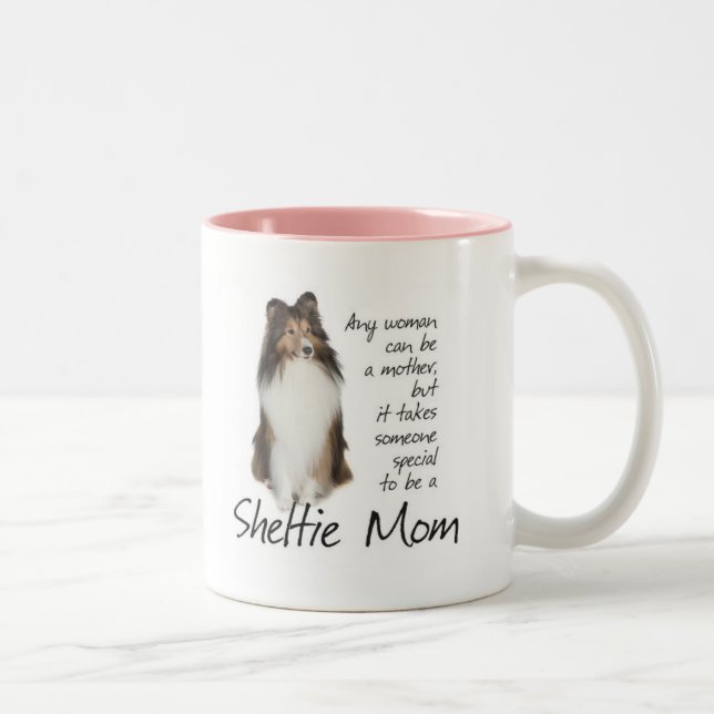 Caneca De Café Em Dois Tons Sheltie Mãe Mug (Direita)