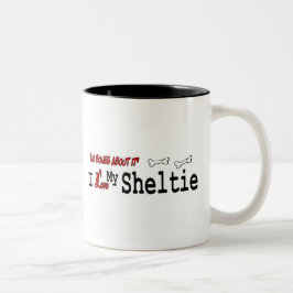 Caneca De Café Em Dois Tons Shetland Sheepdog (I Love)
