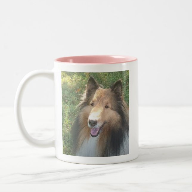 Caneca De Café Em Dois Tons Shetland Sheepdog MÚG-CAFÉ-Bico-Tom (Esquerda)