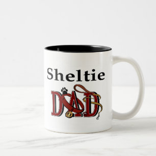 Caneca De Café Em Dois Tons Shetland Sheepdog Pai Mug