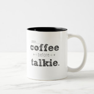 Caneca De Café Em Dois Tons Shhh… Café antes da caneca do Talkie