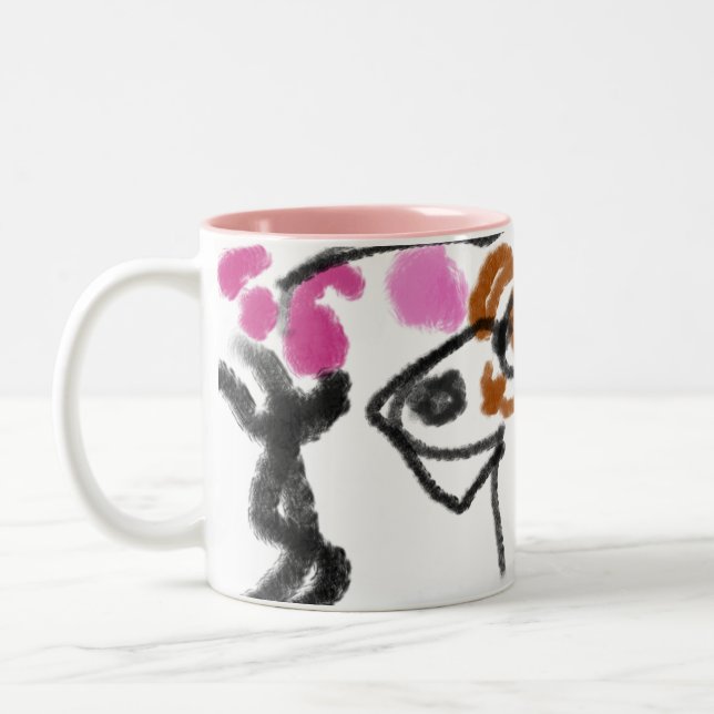 Caneca De Café Em Dois Tons Shiba Inu charry blosom (Esquerda)