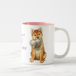 Caneca De Café Em Dois Tons Shiba Inu Heart Mãe