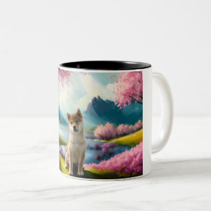 Caneca De Café Em Dois Tons Shiba Inu Puppy