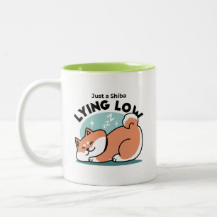 Caneca De Café Em Dois Tons Shiba Inu Relaxa Arte: Apenas uma Shiba Mentira Ba