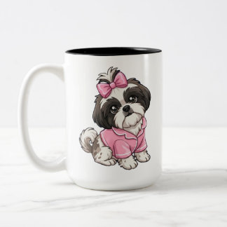 Caneca De Café Em Dois Tons Shih Tzu