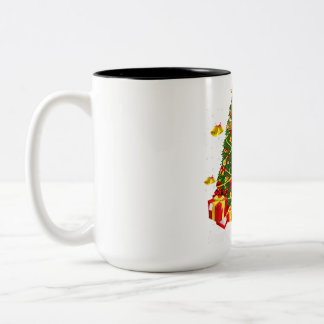 Caneca De Café Em Dois Tons Shih Tzu Árvore das Luzes de Natal | Papais noeis 
