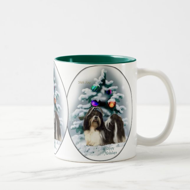 Caneca De Café Em Dois Tons Shih Tzu Christmas Gifts (Direita)