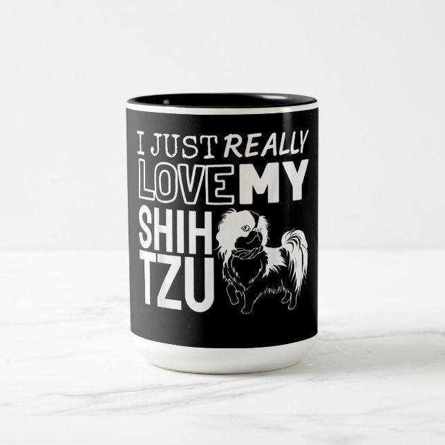 Caneca De Café Em Dois Tons Shih Tzu Lover (Centro)