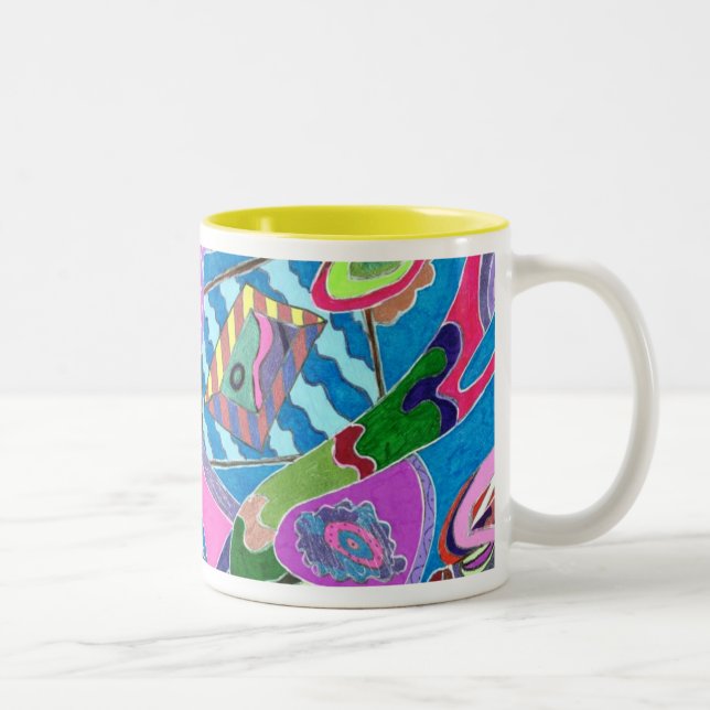 Caneca De Café Em Dois Tons Shore rosa, Abstrato (Direita)