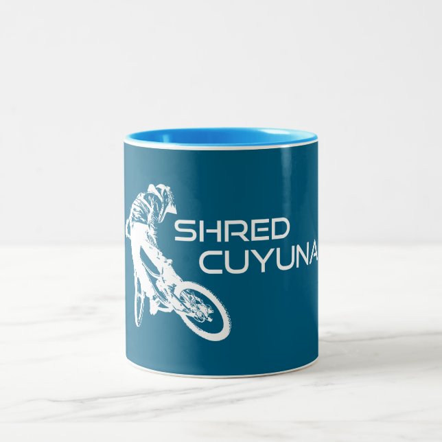 Caneca De Café Em Dois Tons Shred Cuyuna Minnesota Mountain Bike (Centro)
