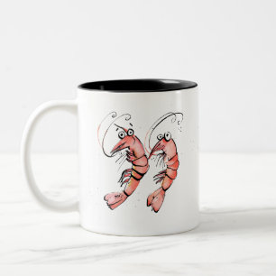 Caneca De Café Em Dois Tons Shrimps Engraçados, 'estragam o melhor', arte de c