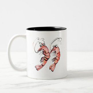 Caneca De Café Em Dois Tons Shrimps Engraçados, 'estragam o melhor', arte de c