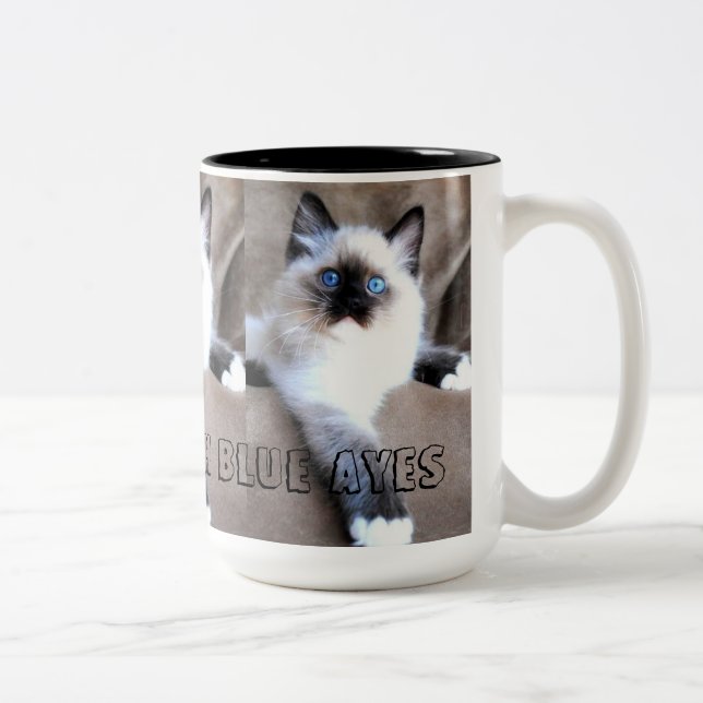 Caneca De Café Em Dois Tons Siames Cat Mug (Direita)
