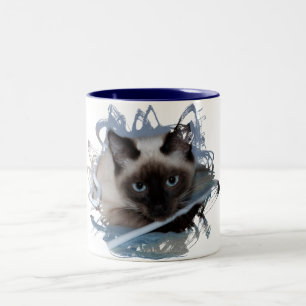 Caneca De Café Em Dois Tons Siamese brincalhão