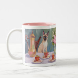 Caneca De Café Em Dois Tons Siamese Cat Coffee or Tea Time Mug