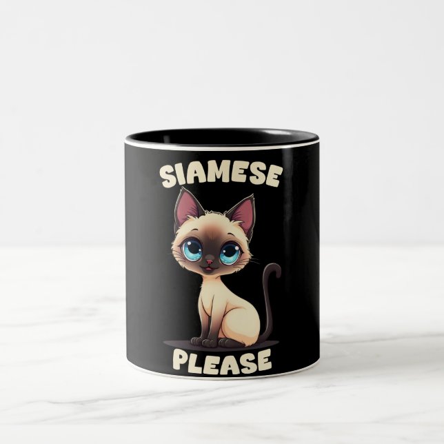 Caneca De Café Em Dois Tons Siamese, por favor (Centro)