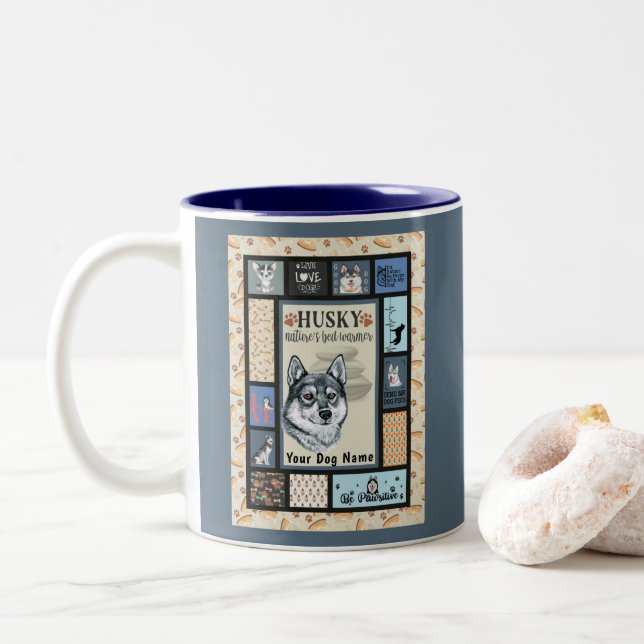 Caneca De Café Em Dois Tons Siberian Husky Owner Lover Funny Keepsasakilt (Com Donut)