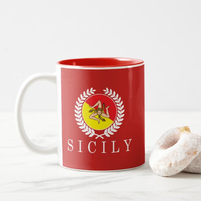 Caneca De Café Em Dois Tons Sicily Clássico (Com Donut)