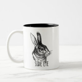 Caneca De Café Em Dois Tons Side Eye Funny Bunny