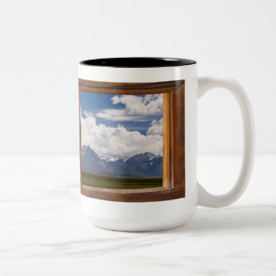 Caneca De Café Em Dois Tons Sierra Nevada Através da Janela Cabine