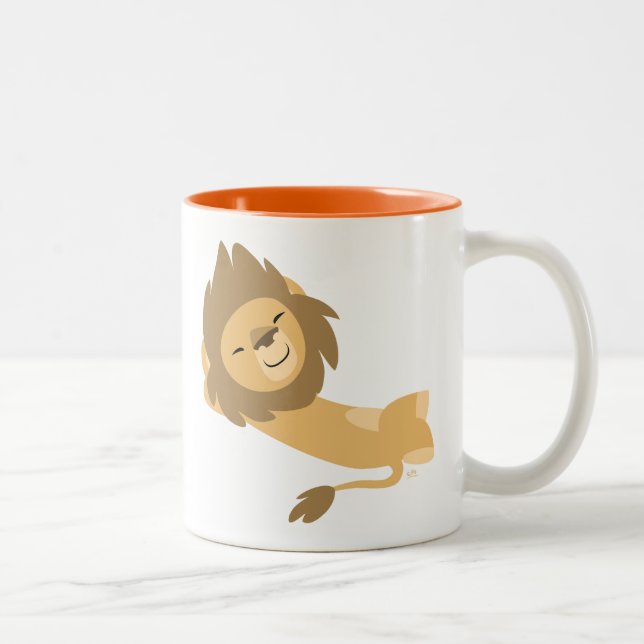 Caneca De Café Em Dois Tons Siesta! Leão de desenho animado (Direita)