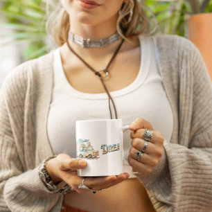 Caneca De Café Em Dois Tons Siga sua câmera e Viagem do Dreams Watercolor